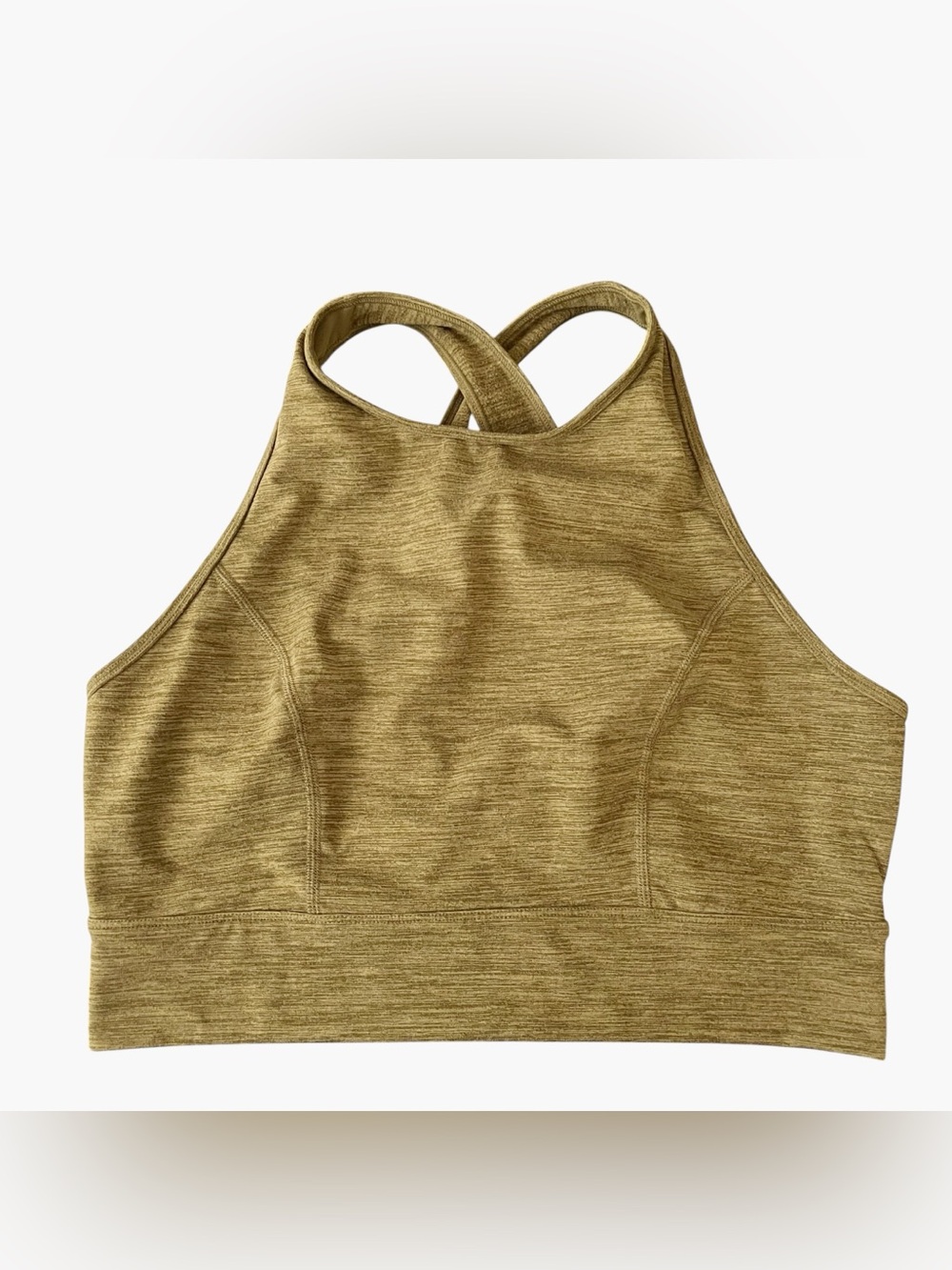 JoyLab Cozy Spacedye Longline Sports Bra Size XL Olive Green High Neck Straps